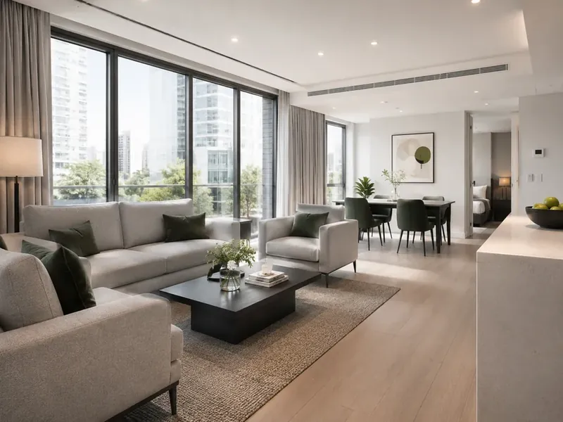 Serviced apartment living area